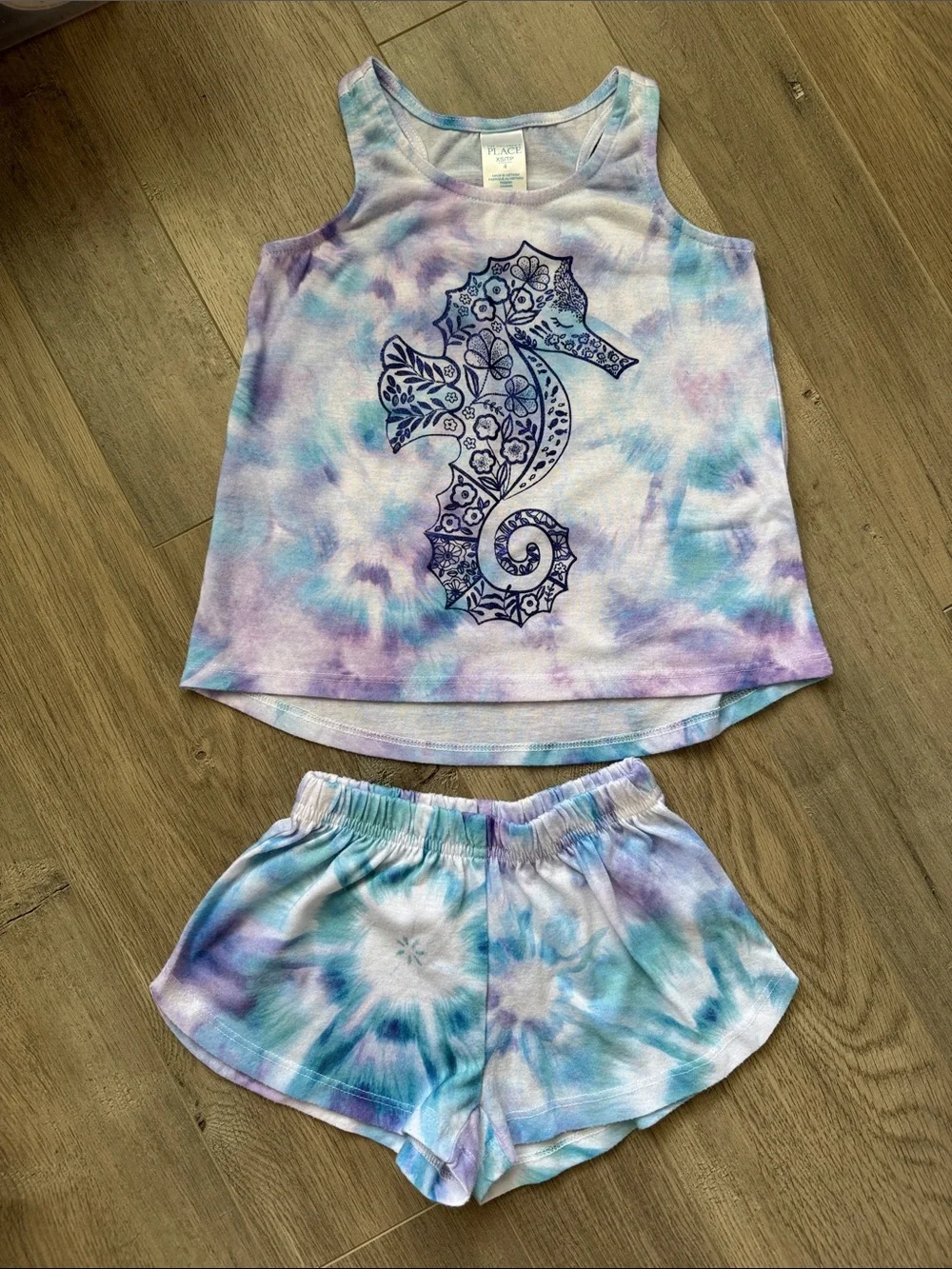 The Children's Place Lavender Tie-Dye Tank & Shorts Set